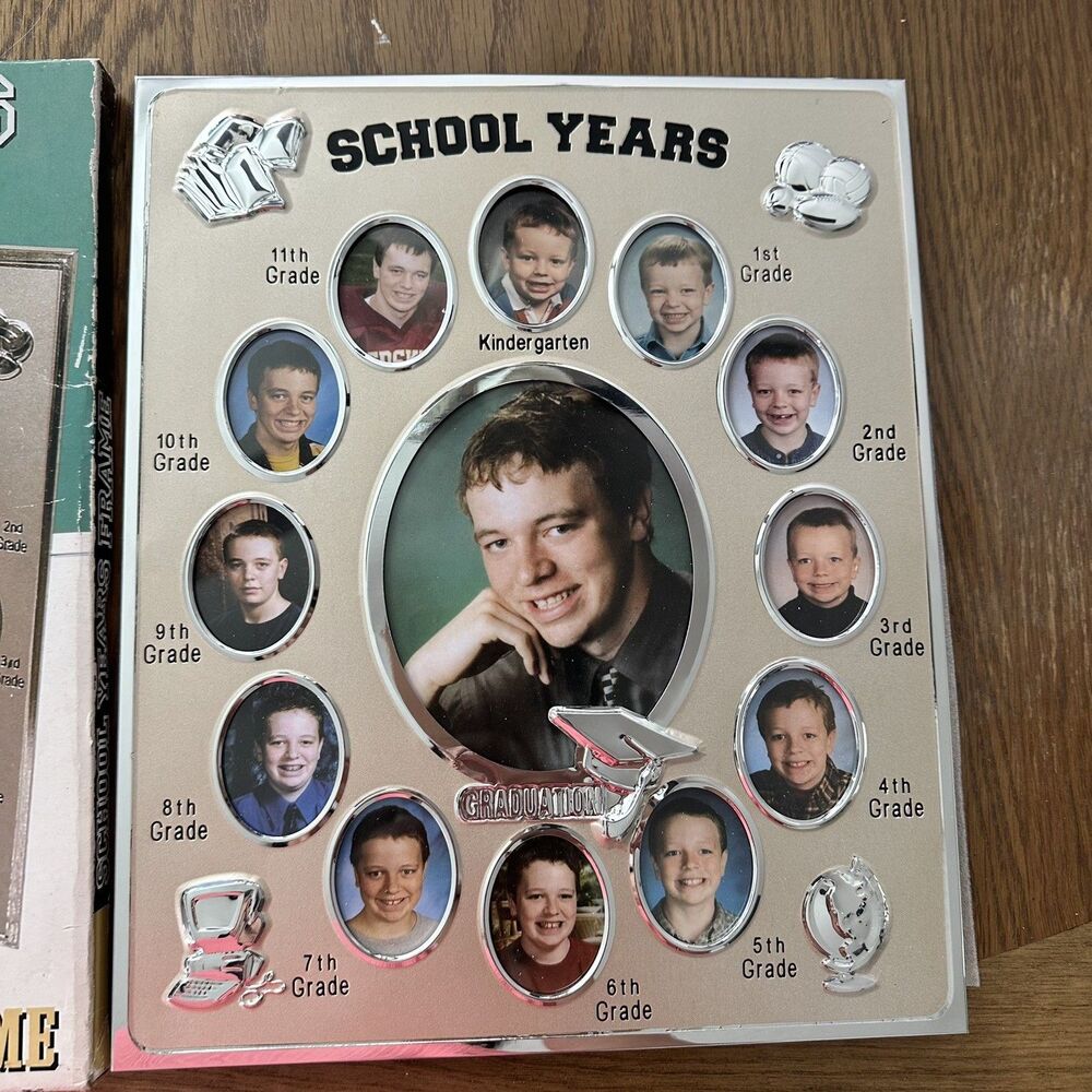 NEW School Years Silver Metal Frame | Photo K-12 | Modern Style 12 x 10 in